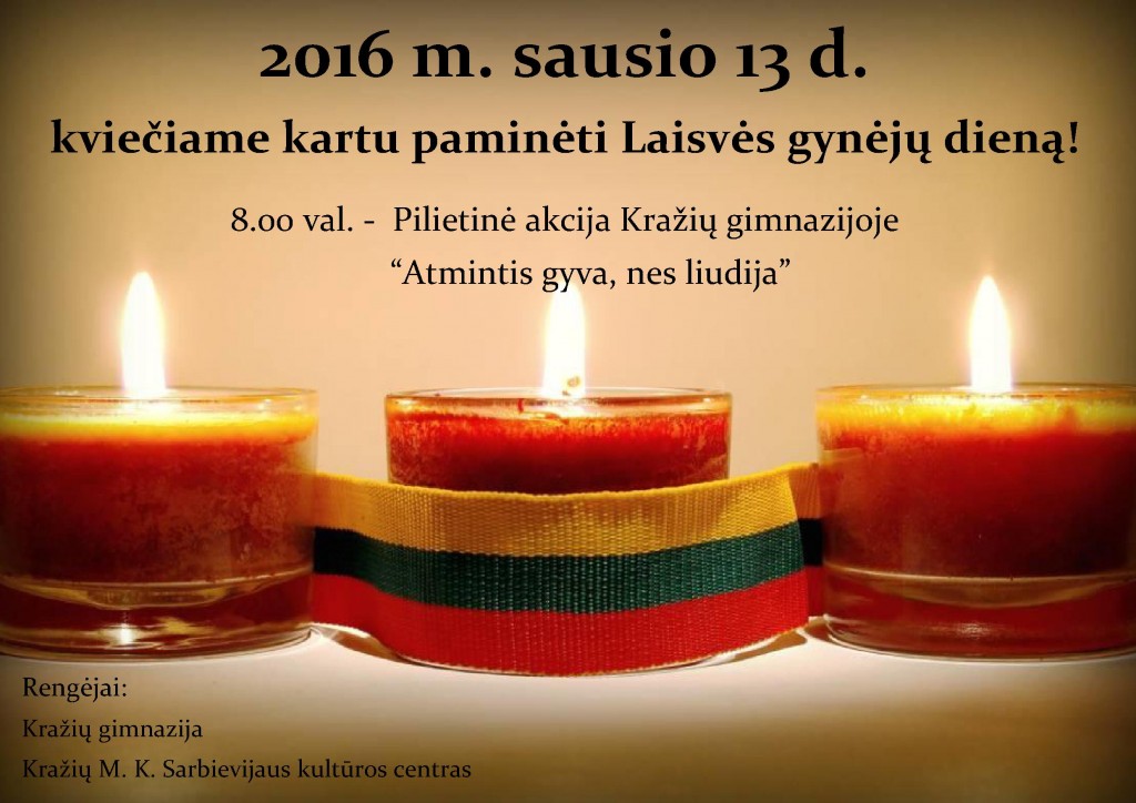 Skelbimas. Sausio 13