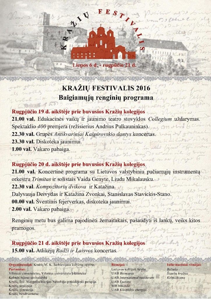 Kražių festivalis. Baigiamieji renginiai