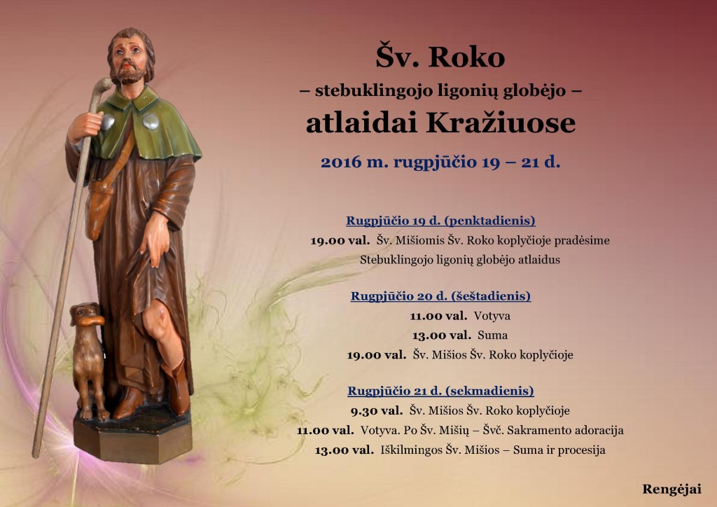 Skelbimas. Šv. Roko atlaidai