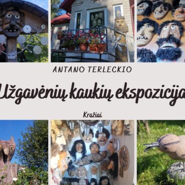 Užgavėnių kaukių ekspozicija Kražiuose