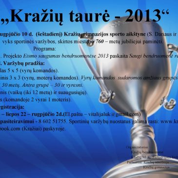 Sportinės varžybos „Kražių taurei 2013“ laimėti