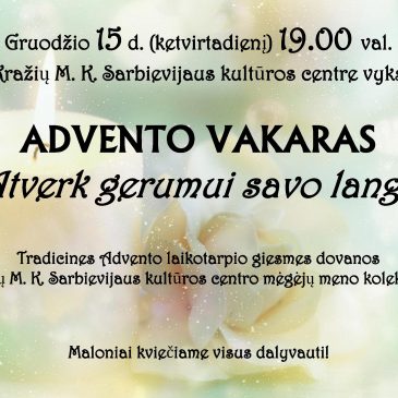 Kviečiame į Advento vakarą