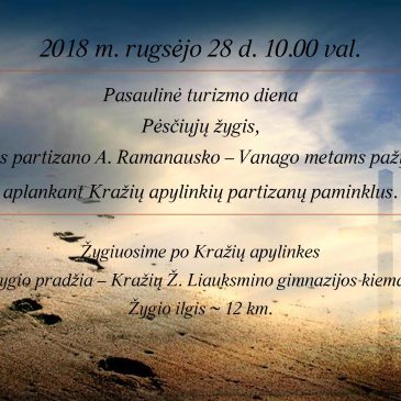 Pėsčiųjų žygis, skirtas partizano A. Ramanausko – Vanago metams pažymėti, aplankant Kražių apylinkių partizanų paminklus