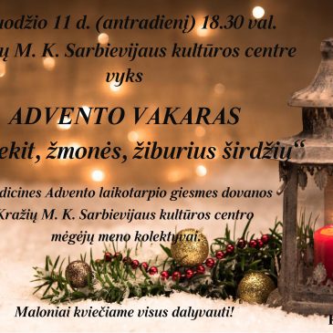 Advento vakaras „Uždekit, žmonės, žiburius širdžių“