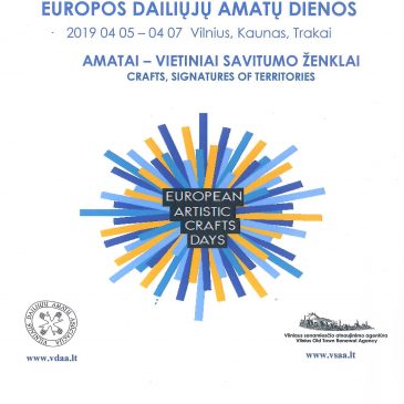 Europos dailiųjų amatų dienos balandžio 05 – 07 d.