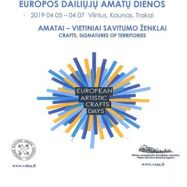 Europos dailiųjų amatų dienos balandžio 05 – 07 d.
