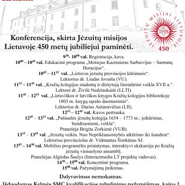 Kražiai Lietuvos jėzuitų provincijos žemėlapyje, konferencija (seminaras)