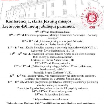 Kražiai Lietuvos jėzuitų provincijos žemėlapyje, konferencija (seminaras)