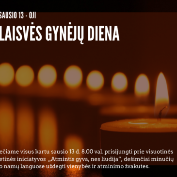 Kviečiame prisijungti prie visuotinės pilietinės iniciatyvos „Atmintis gyva, nes liudija“